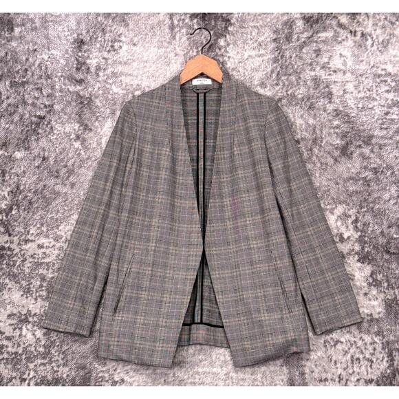 Aritzia Jacket 4 Womens Babaton Power Blazer Glen Plaid Modern Collarless - Picture 1 of 8